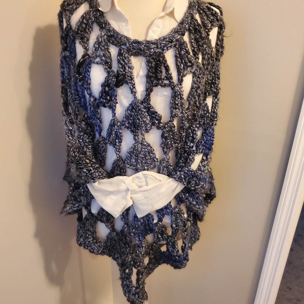 Hand crocheted swoncho